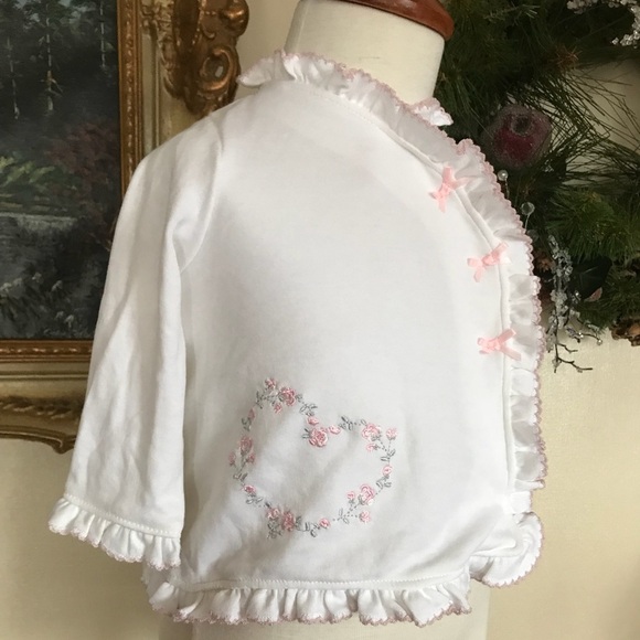 Little Me Ruffle Bow Heart Cardigan - Picture 2 of 6